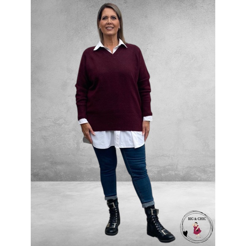 KAFFE CURVE Trui Windsor Wine