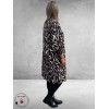 KAFFE CURVE Jurk Milina Black/Brown Graphic Print