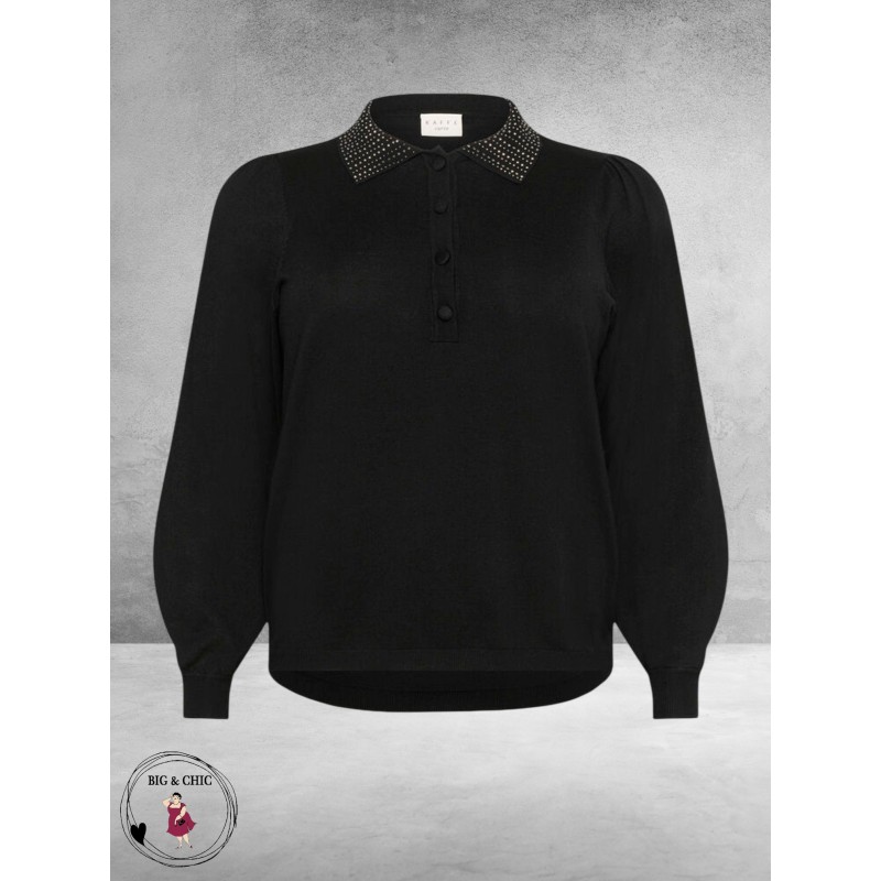 KAFFE CURVE Polo Pullover Carla Black Deep