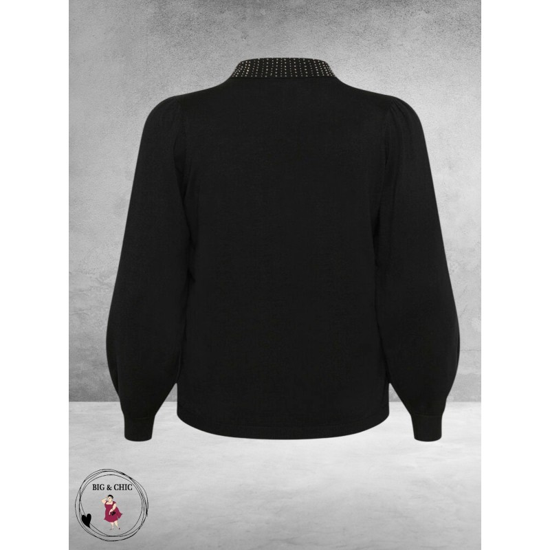 KAFFE CURVE Polo Pullover Carla Black Deep