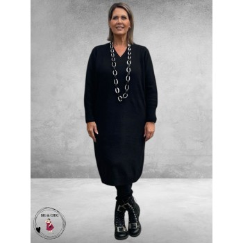 KAFFE CURVE Knit Dress Niela Black Deep