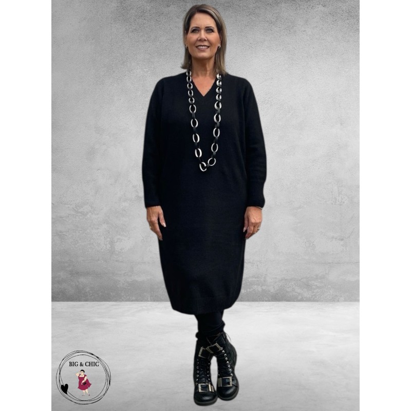 KAFFE CURVE Knit Dress Niela Black Deep