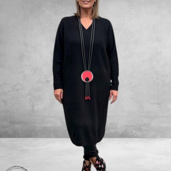 KAFFE CURVE Knit Dress Niela Black Deep