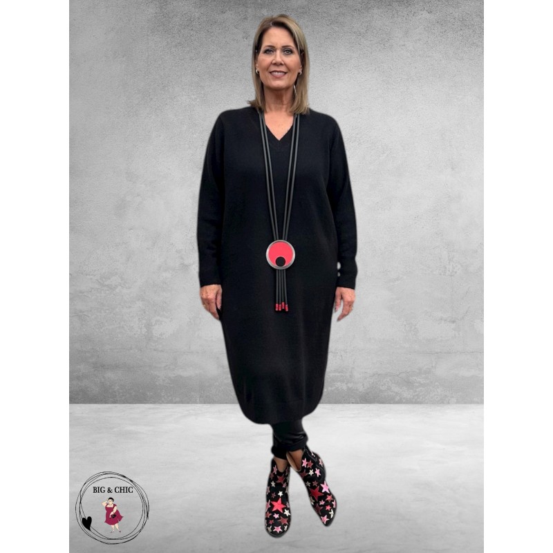 KAFFE CURVE Knit Dress Niela Black Deep