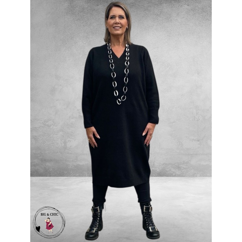 KAFFE CURVE Knit Dress Niela Black Deep