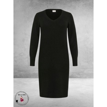 KAFFE CURVE Knit Dress Niela Black Deep