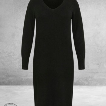 KAFFE CURVE Knit Dress Niela Black Deep