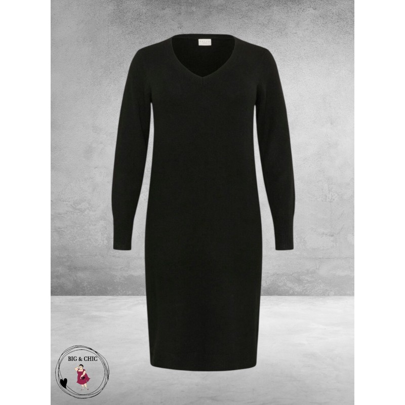 KAFFE CURVE Knit Dress Niela Black Deep