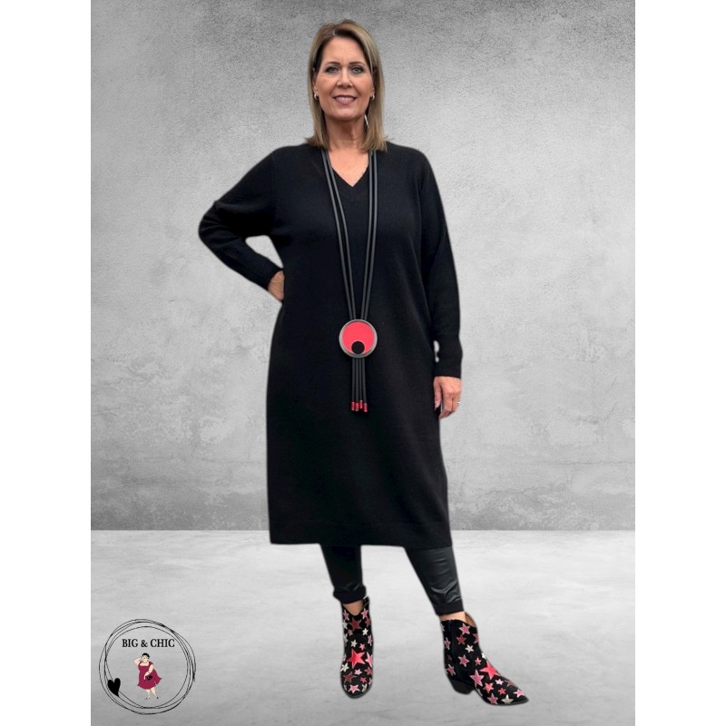 KAFFE CURVE Knit Dress Niela Black Deep