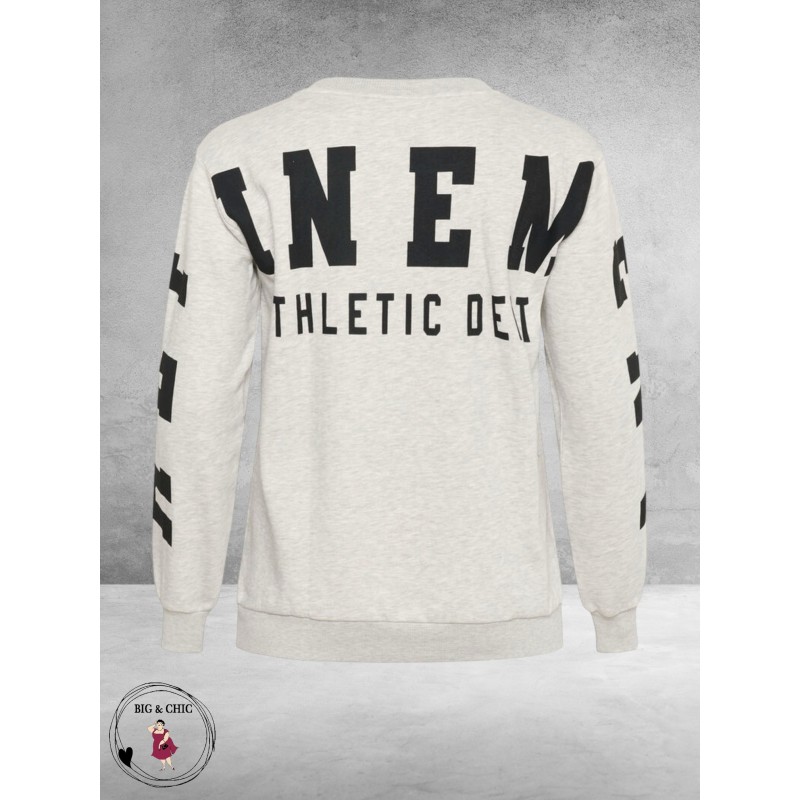 KAFFE CURVE Sweatshirt Statement Lichtgrijs 