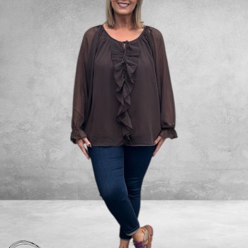 KAFFE CURVE Blouse Milanna Coffee