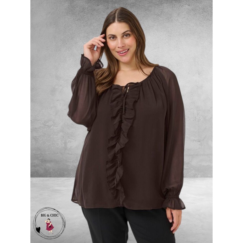 KAFFE CURVE Blouse Milanna Coffee