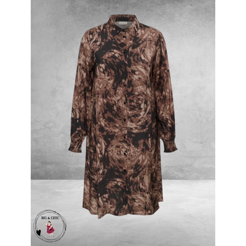 KAFFE CURVE Doorknoop Jurk Jamia Grafische Print