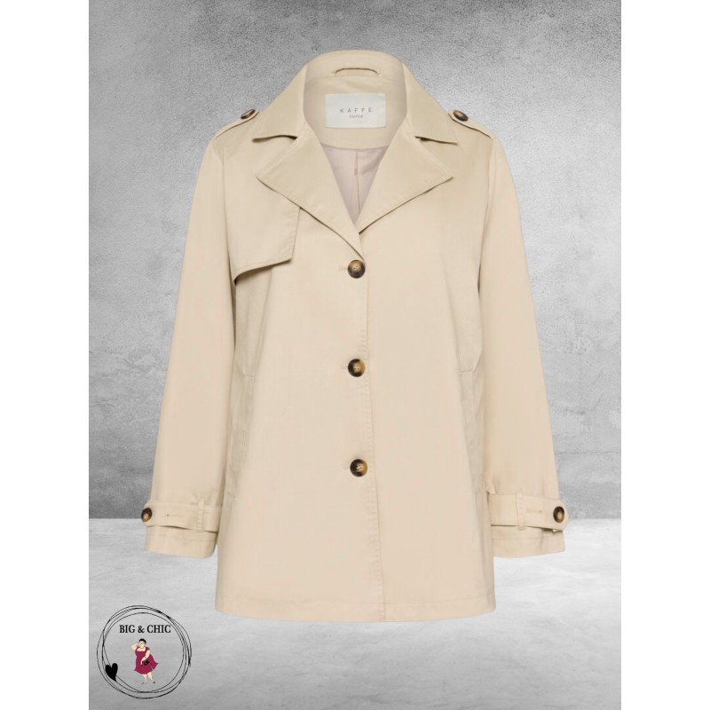 Kaffe curve Trenchcoat Kort Feather Grey