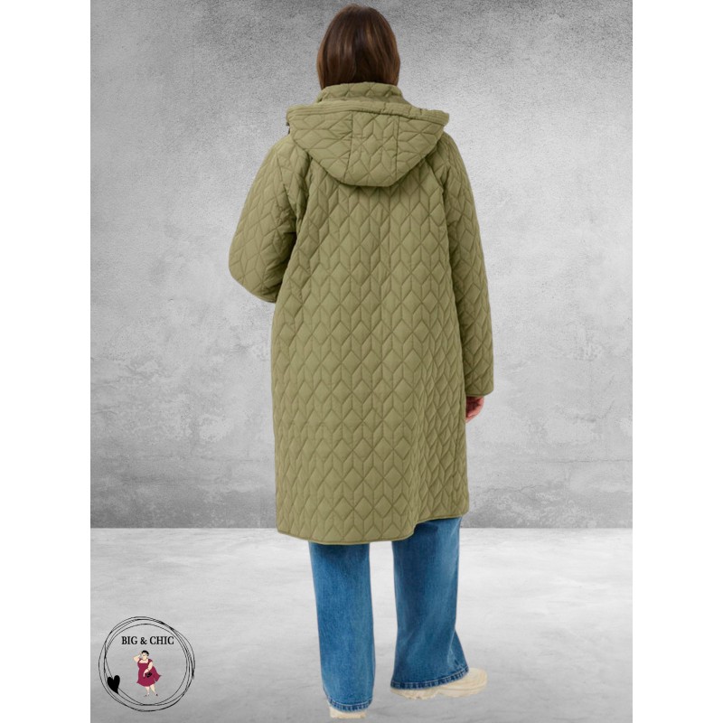 Kaffe Curve Parka Leina Step  Dusky Green