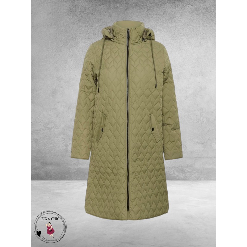 Kaffe Curve Parka Leina Step  Dusky Green
