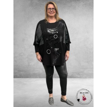 MAXLIVE Shirt Zwart/Zilver