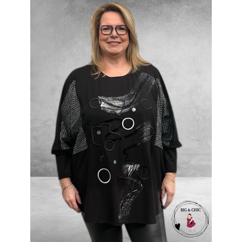 MAXLIVE Shirt Zwart/Zilver