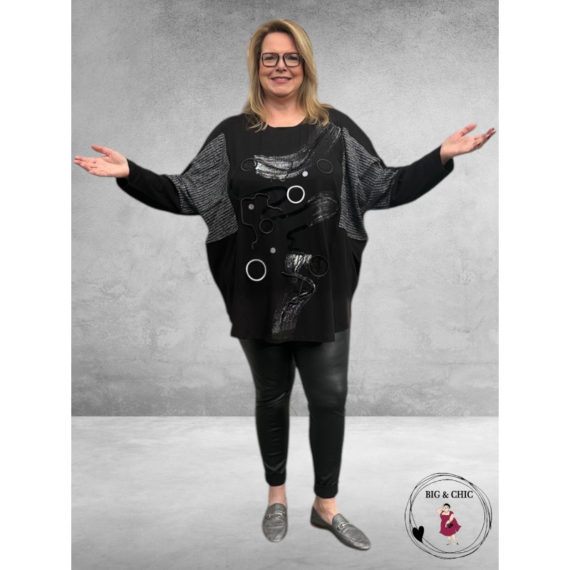 MAXLIVE Shirt Zwart/Zilver