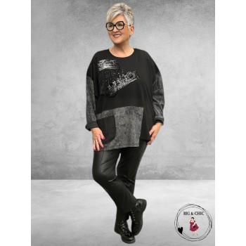 MAXLIVE Trui Zwart/Grijs Glitter
