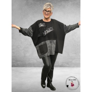 MAXLIVE Trui Zwart/Grijs Glitter