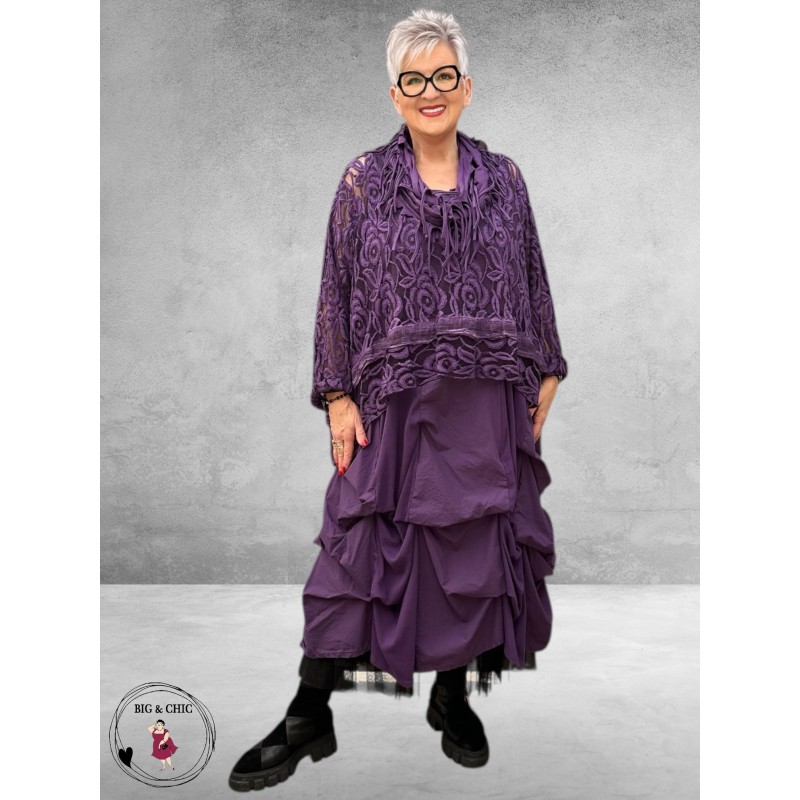 Moonshine Kanten Shirt Lila Oversized