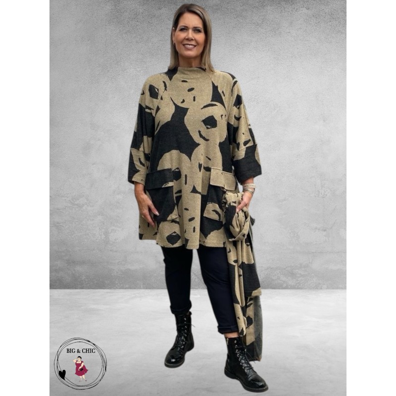 NOEN Tuniek Zwart/Beige