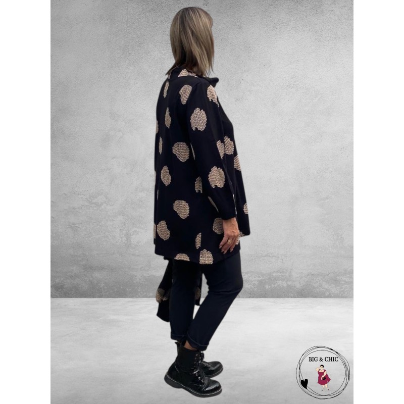 NOEN Tuniek Zwart Beige Applicaties