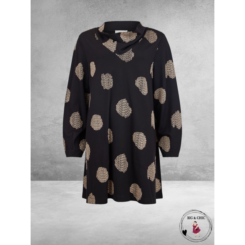 NOEN Tuniek Zwart Beige Applicaties