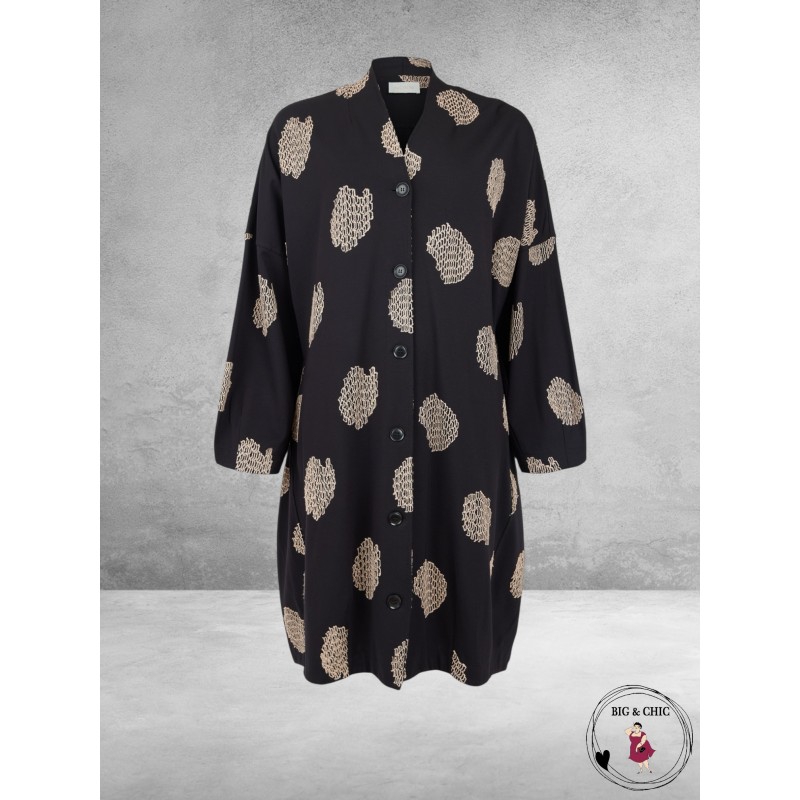 NOEN Cardigan Zwart Beige Applicaties