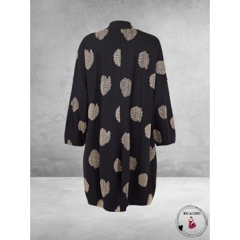 NOEN Cardigan Zwart Beige Applicaties