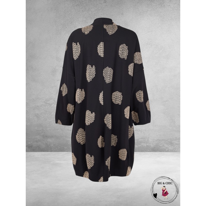 NOEN Cardigan Zwart Beige Applicaties