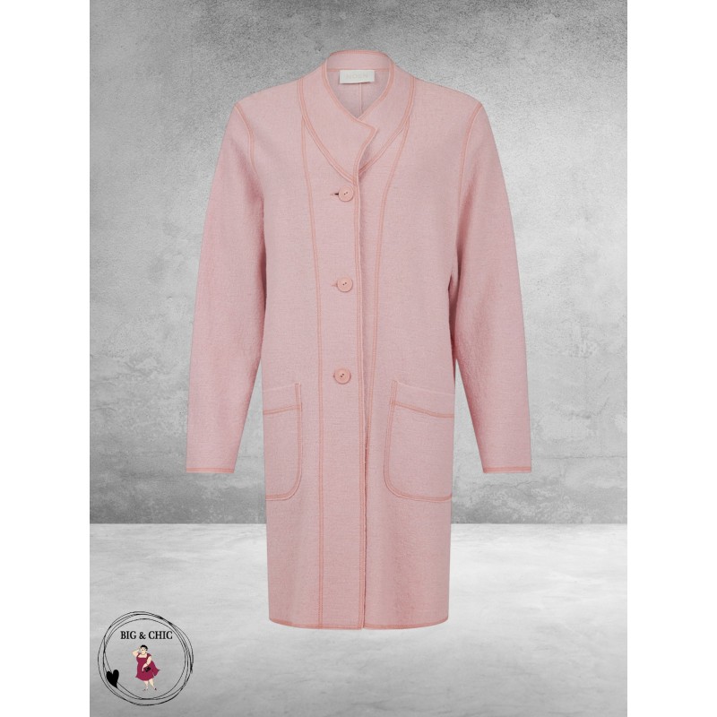 NOEN Jas Jeansblauw Wolmix Lang