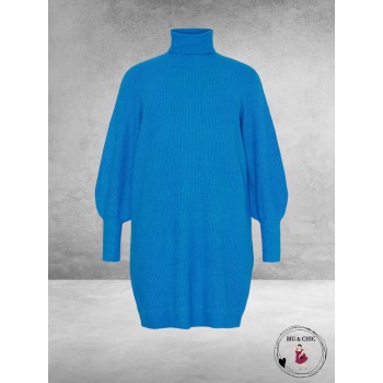 No.1 By OX Gebreide Tuniek Jurk Clear Blue