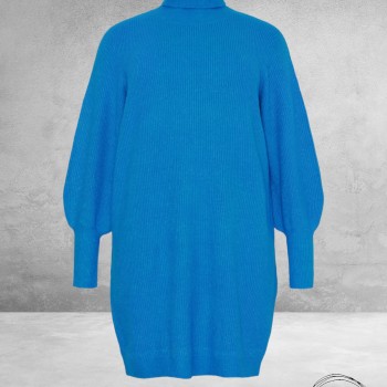 No.1 By OX Gebreide Tuniek Jurk Clear Blue