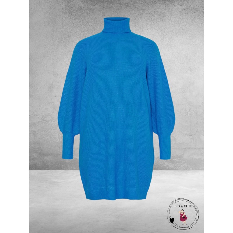 No.1 By OX Gebreide Tuniek Jurk Clear Blue