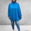 No.1 By OX Gebreide Poncho-Trui Clear Blue
