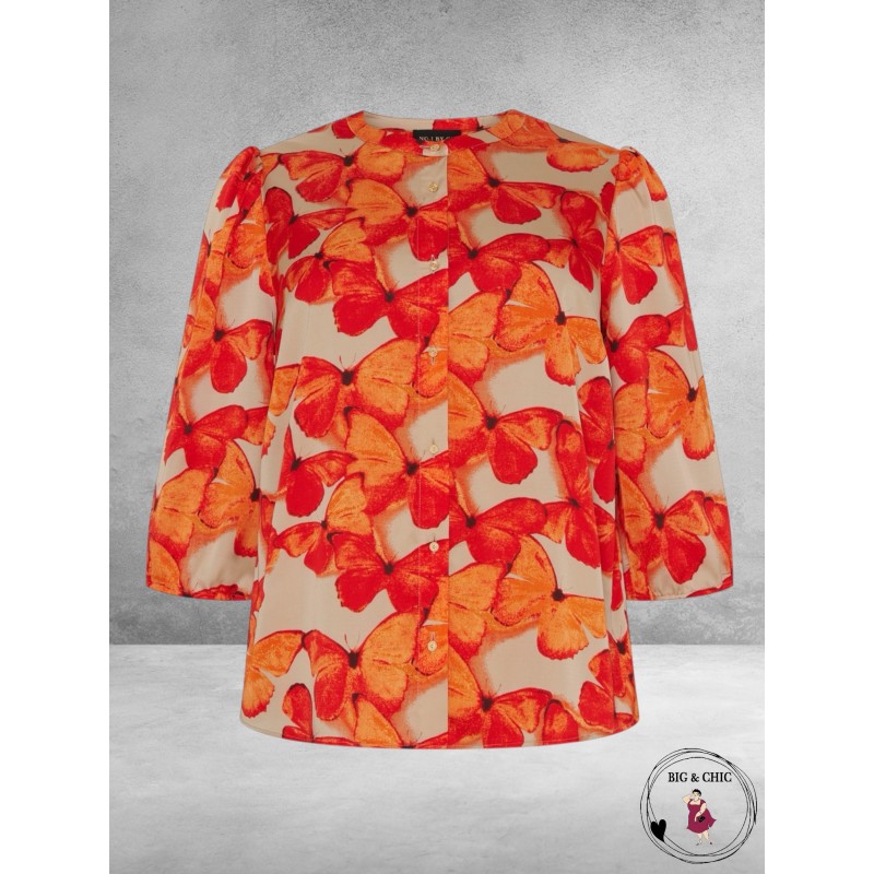 No.1 By Ox Blouse Summer Orange Vlinders
