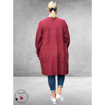 NO.1 BY OX Cardigan Long Ballonmouw Syrah Red