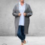 NO.1 BY OX Cardigan Long Ballonmouw Dark Grey Melange