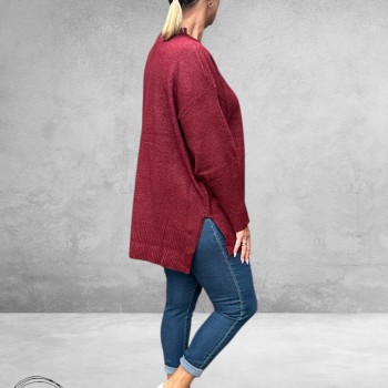 NO.1 BY OX Trui Turtle Neck Syrah Red