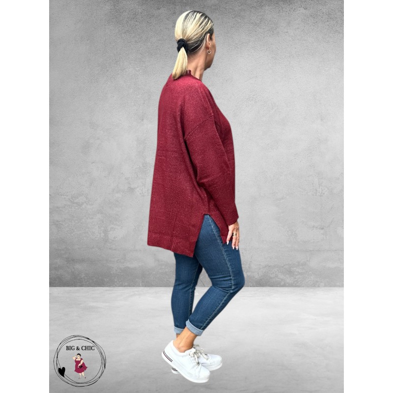 NO.1 BY OX Trui Turtle Neck Syrah Red