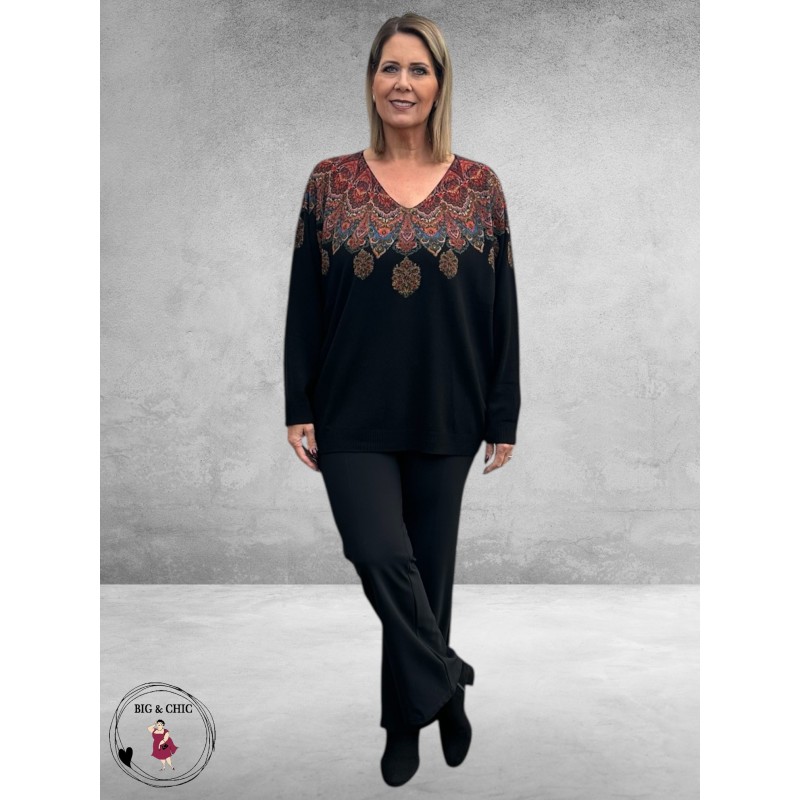 NO.1 By OX Trui Zwart Blikvanger