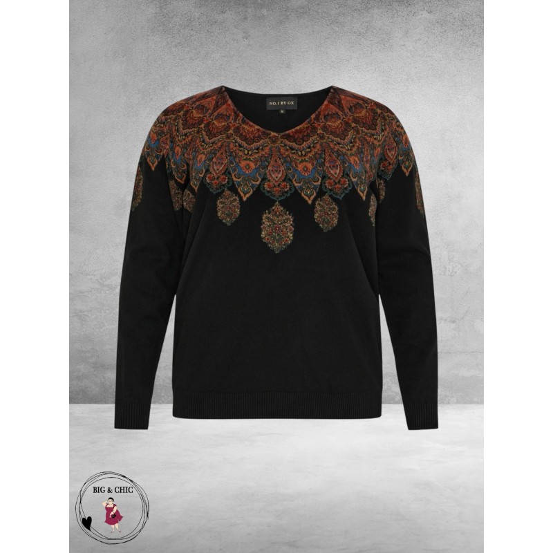 NO.1 By OX Trui Zwart Blikvanger