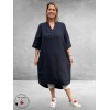 No.1 By OX Tuniek-Jurk Linnen Dark Navy Blue