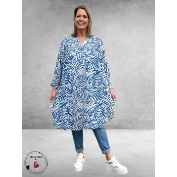 NO.1 By OX Jurk Smock Blauw-Wit 