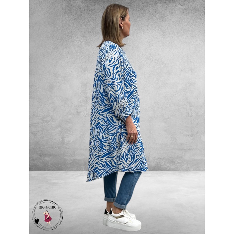 NO.1 By OX Jurk Smock Blauw-Wit 