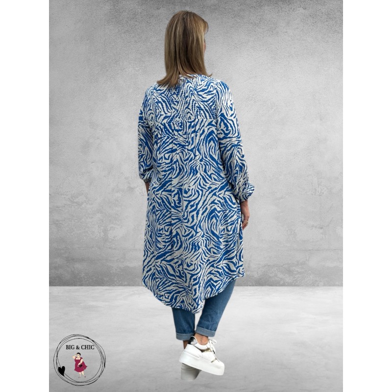 NO.1 By OX Jurk Smock Blauw-Wit 