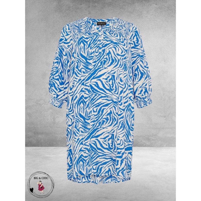 NO.1 By OX Jurk Smock Blauw-Wit 