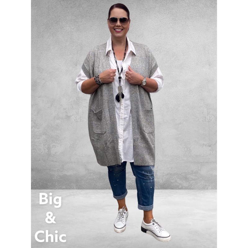 NO.1 BY OX Cardigan Mouwloos Mocca Brown